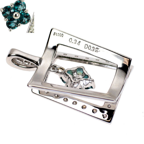 希少 Pt900 アレキサンドライト ダイヤモンド ペンダントトップ 0.34ct D0.32ct