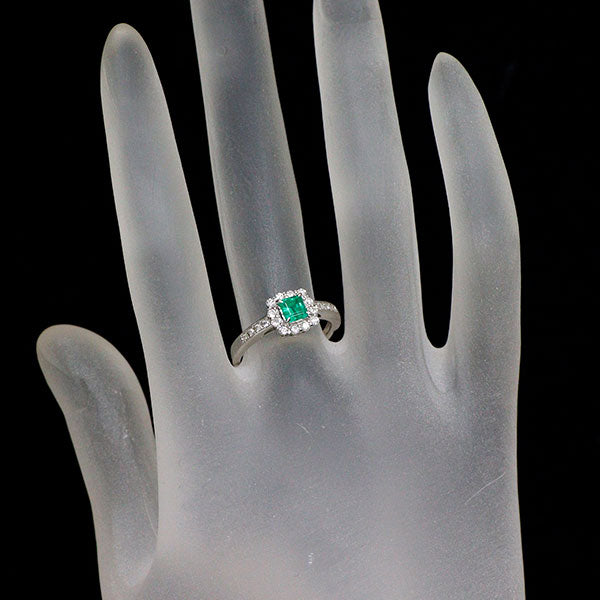 Pt950 エメラルド ダイヤモンド リング 0.35ct D0.23ct — セルビー