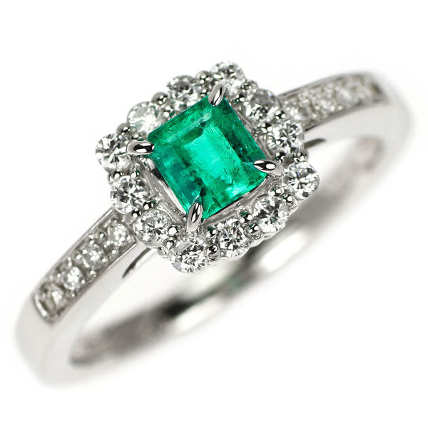 Pt950 エメラルド ダイヤモンド リング 0.35ct D0.23ct — セルビー