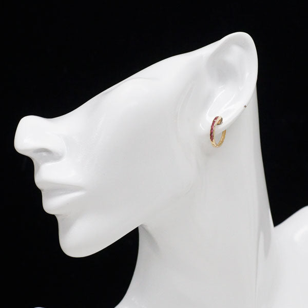 K18YG ルビー フープ ピアス 0.58ct