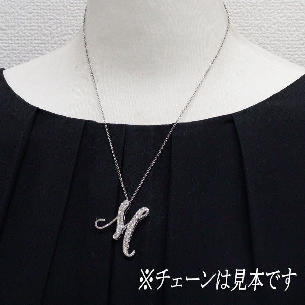 K18WG ダイヤモンド ペンダントトップ 1.00ct イニシャル「M」