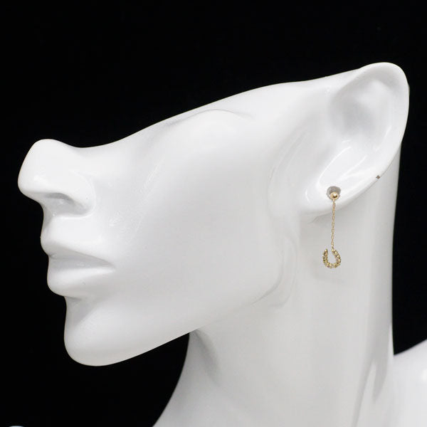 K18YG ダイヤモンド ピアス 0.20ct ホースシュー 馬蹄