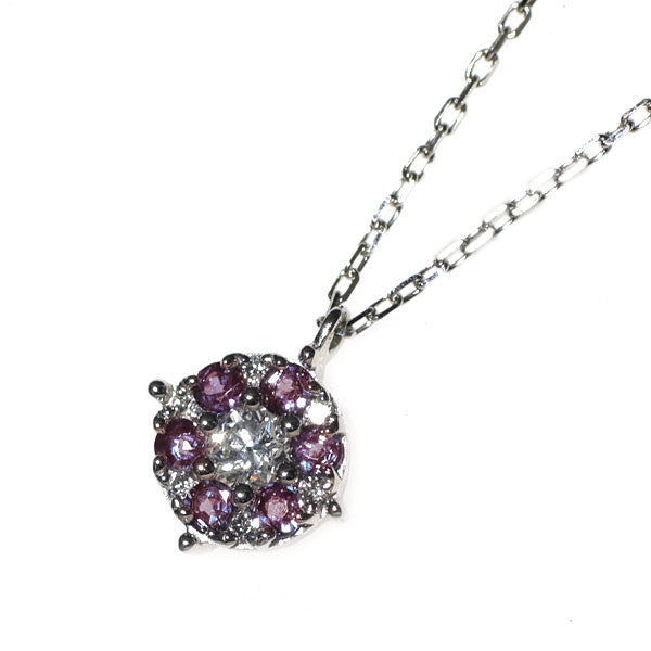 希少 Pt900/ Pt850 アレキサンドライト ダイヤモンド ペンダントネックレス D0.11ct
