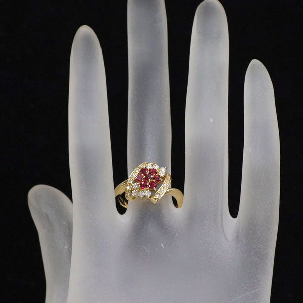 ポーラ K18YG ルビー ダイヤモンド リング 0.56ct D0.34ct