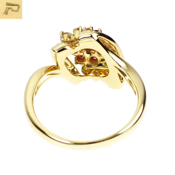 ポーラ K18YG ルビー ダイヤモンド リング 0.56ct D0.34ct