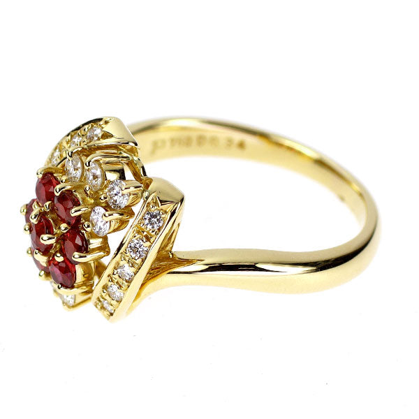 ポーラ K18YG ルビー ダイヤモンド リング 0.56ct D0.34ct