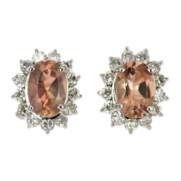 アンティーク　ダイアモンド　ピアス K18WG インペリアルトパーズ ダイヤモンド ピアス 1.50ct D0.40ct