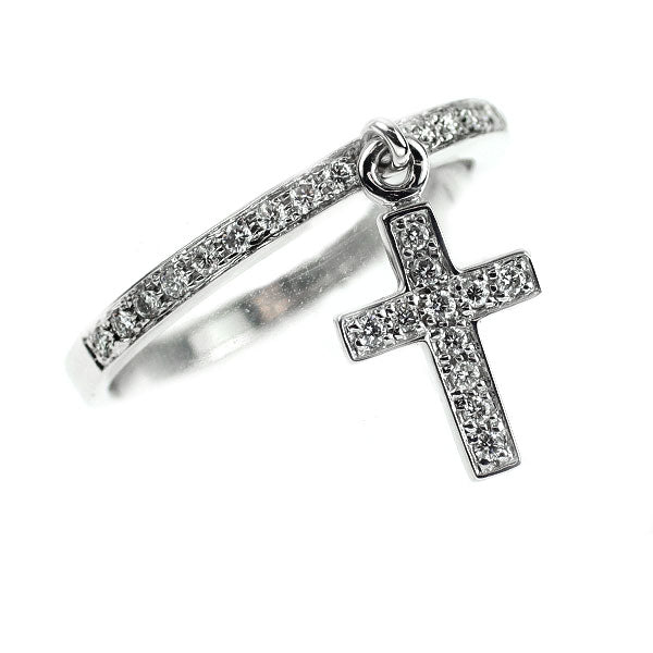 ヴァンドーム青山 K18WG ダイヤモンド リング 0.16ct クロス