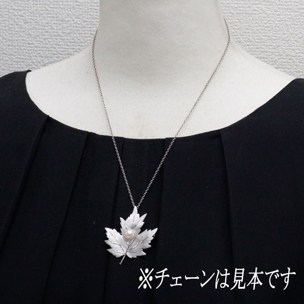 ミキモト SV アコヤ真珠 ブローチ兼ペンダントトップ 径約6.8mm 植物