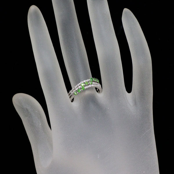希少 Pt900 デマントイドガーネット ダイヤモンド リング 0.39ct D0.17ct