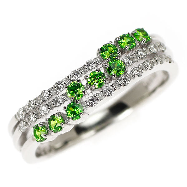 希少 Pt900 デマントイドガーネット ダイヤモンド リング 0.39ct D0.17ct