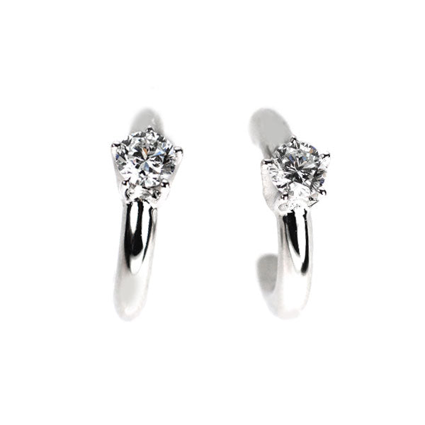 スタージュエリー Pt900 ダイヤモンド フープ ピアス 0.24ct