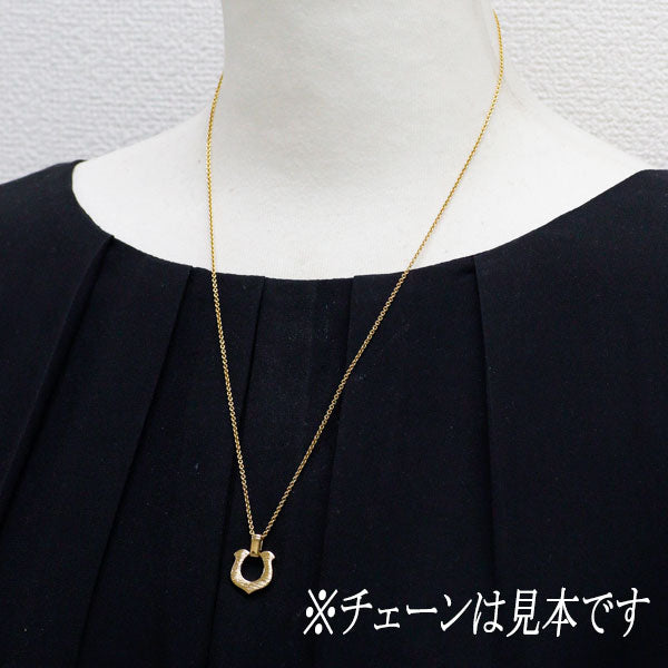 K18YG ダイヤモンド ペンダントトップ 0.42ct 馬蹄 リバーシブル