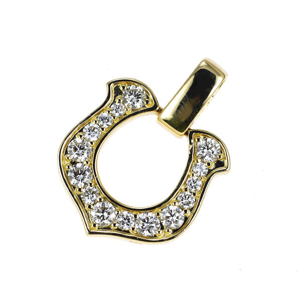 K18YG ダイヤモンド ペンダントトップ 0.42ct 馬蹄 リバーシブル