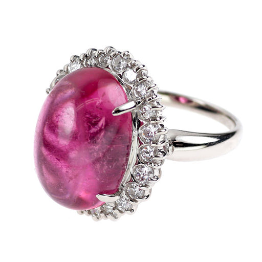 Pt900 ピンクトルマリン ダイヤモンド リング 13.36ct D1.07ct