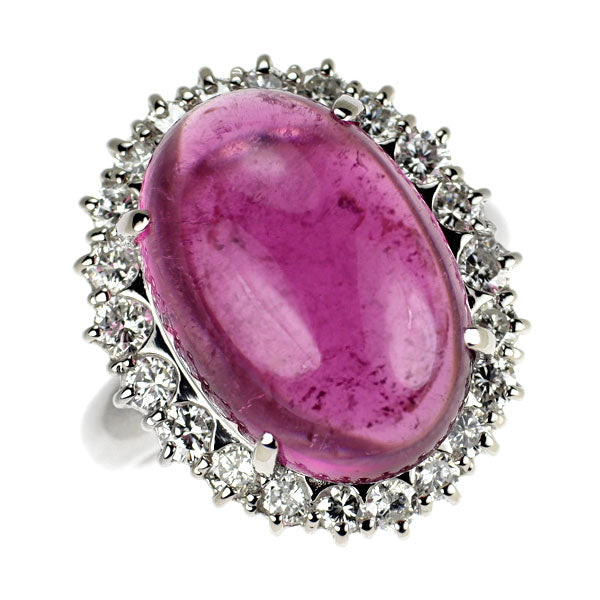 Pt900 ピンクトルマリン ダイヤモンド リング 13.36ct D1.07ct