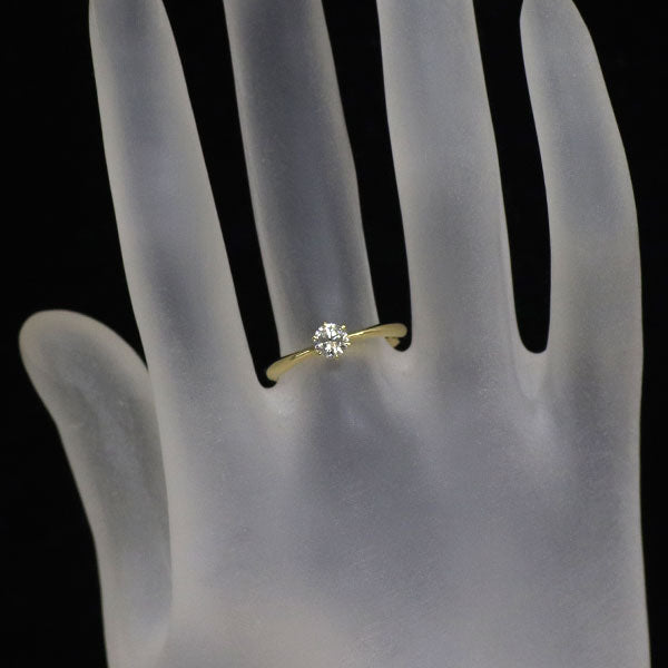ロイヤルアッシャー K18YG ダイヤモンド リング 0.312ct F VS1 EX