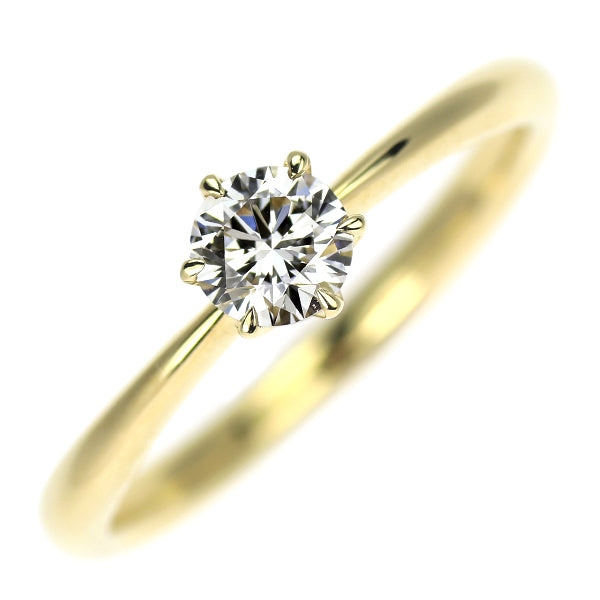 ロイヤルアッシャー K18YG ダイヤモンド リング 0.312ct F VS1 EX