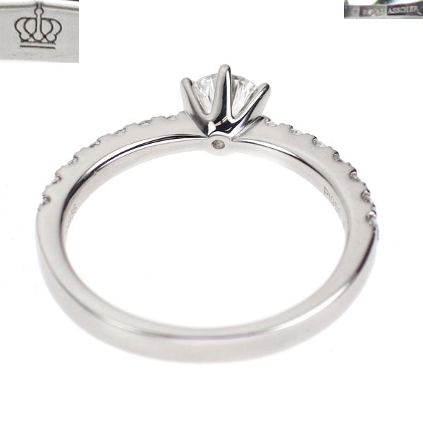 ロイヤルアッシャー Pt950 ダイヤモンド リング 0.297ct G VVS2 D0.19ct