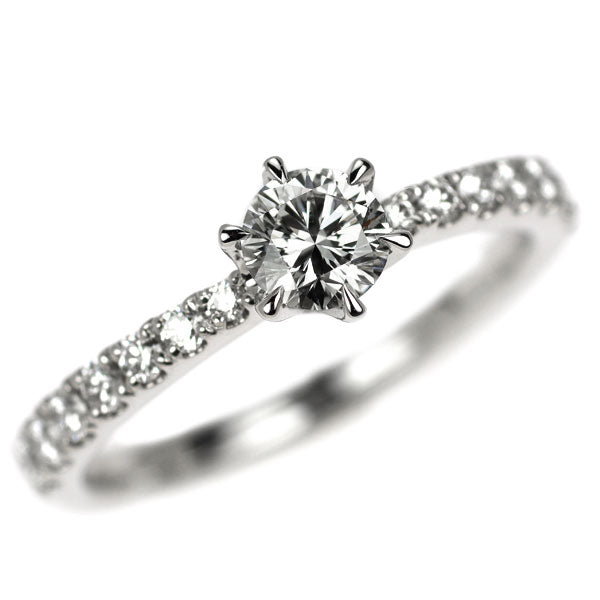 ロイヤルアッシャー Pt950 ダイヤモンド リング 0.297ct G VVS2 D0.19ct