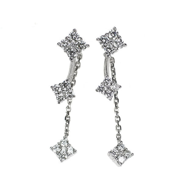 K18WG ダイヤモンド ピアス 1.00ct 2Way