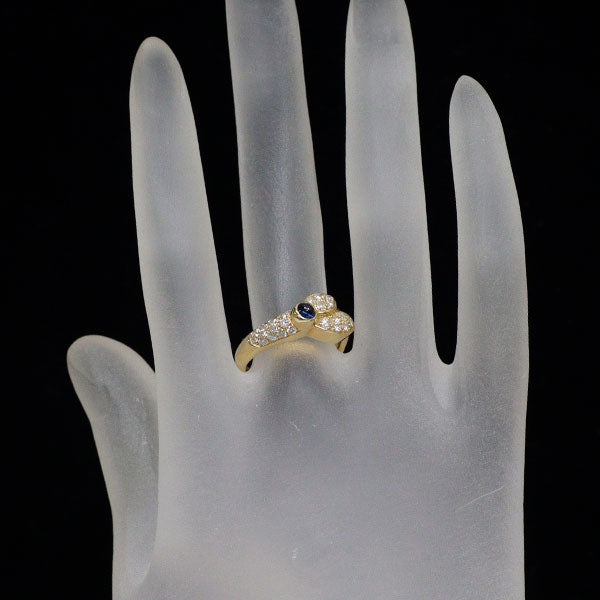 K18YG サファイア ダイヤモンド リング 0.26ct D0.43ct