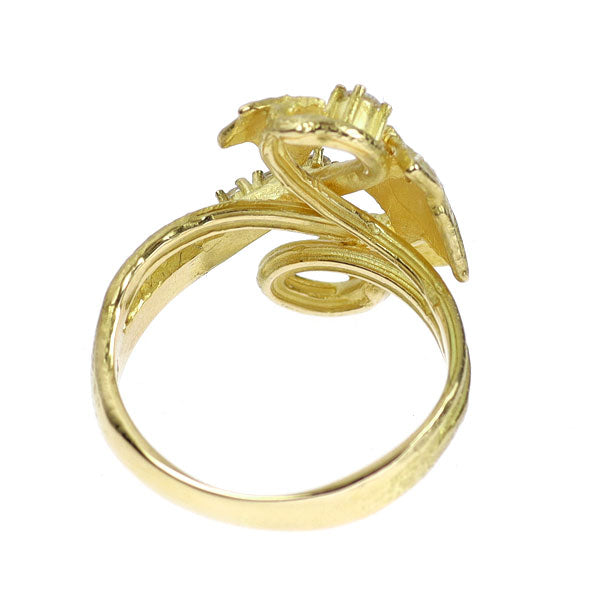 K18YG ダイヤモンド リング 0.08ct 植物