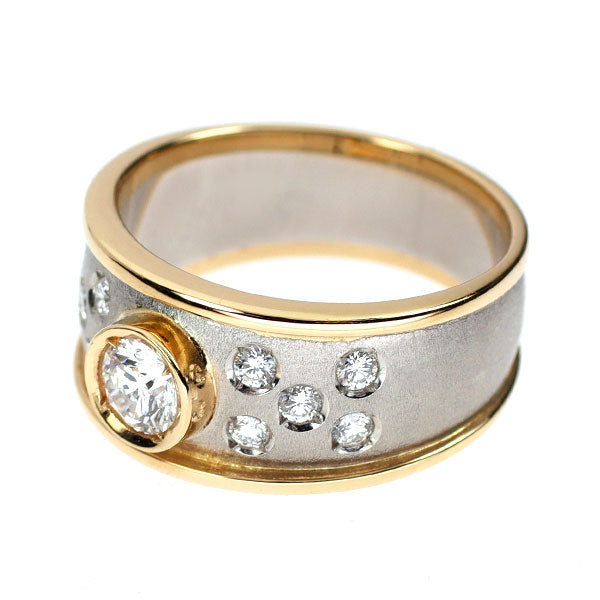 Pt900/ K18YG ダイヤモンド リング 0.41ct D0.32ct