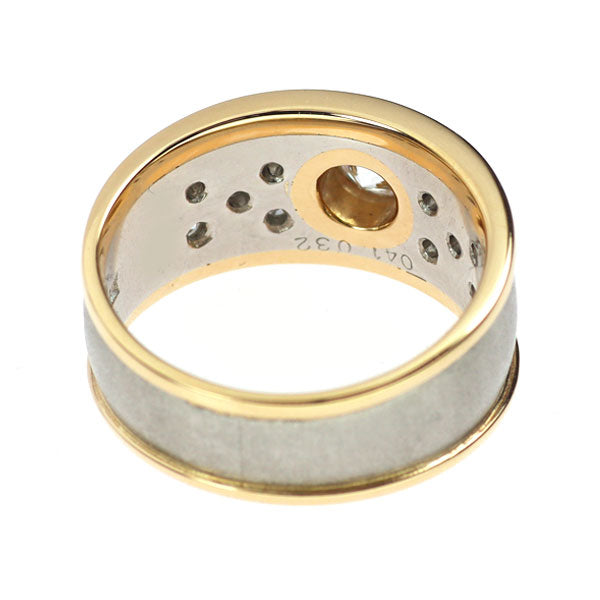 Pt900/ K18YG ダイヤモンド リング 0.41ct D0.32ct
