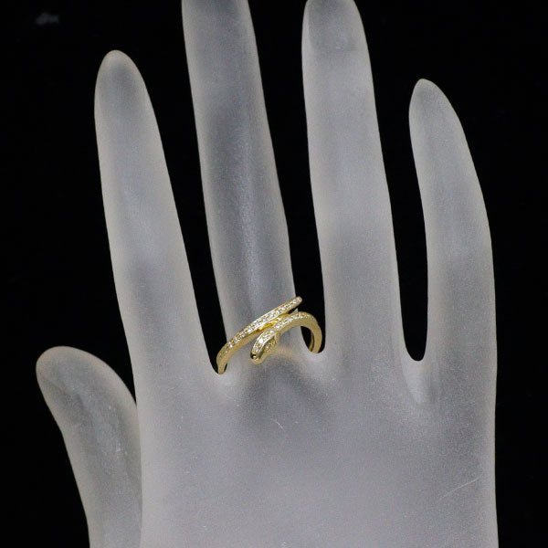 K18YG ダイヤモンド リング 0.15ct 蛇