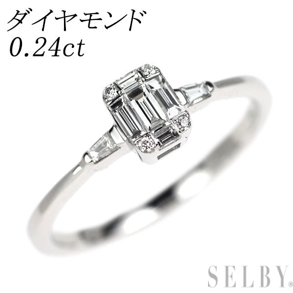 K18WG ダイヤモンド リング 0.24ct