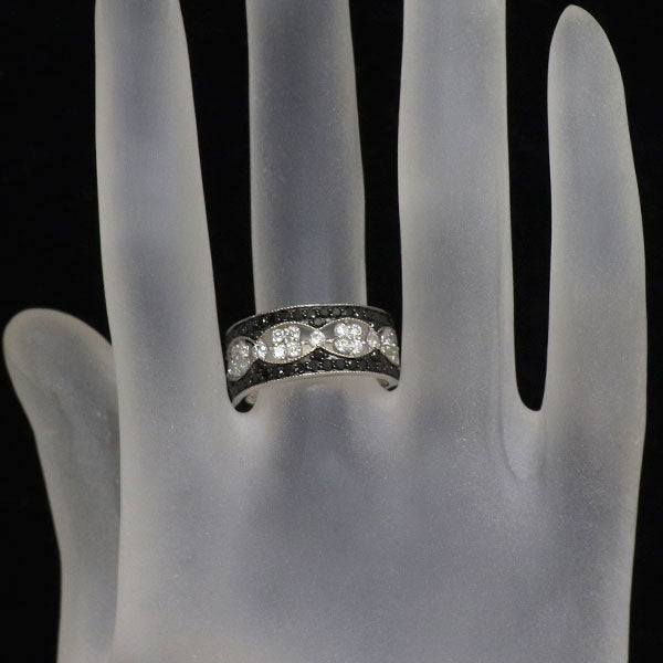 K18WG カラーレス/ブラック ダイヤモンド リング 1.40ct