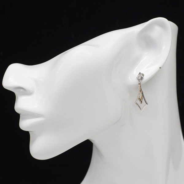 K18WG/PG ダイヤモンド ピアス 0.20ct D0.16ct 2way