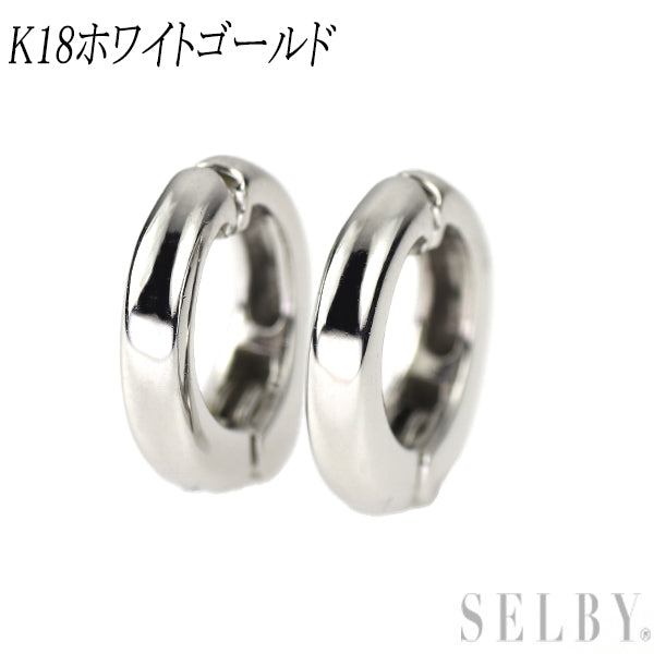 K18WG フープ イヤリング ピアリング