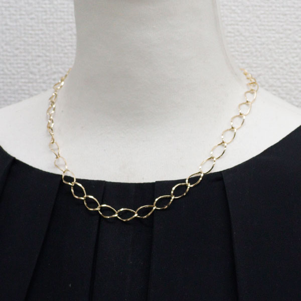 K18YG デザイン チェーンネックレス — セルビーオンラインストア