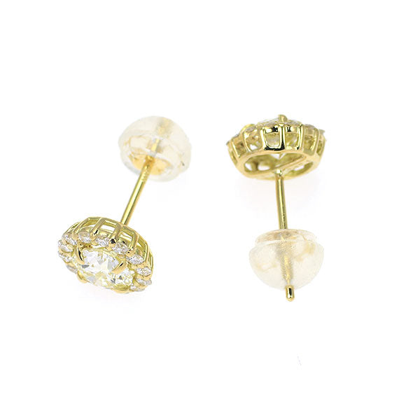 新品 K18YG ダイヤモンド ピアス 0.739ct VLY VS1/VS2 EXHC D0.24ct【エスコレ】