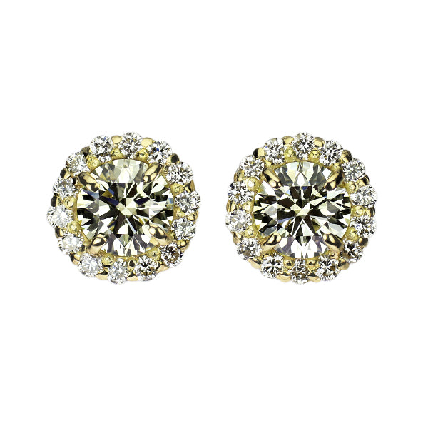 新品 K18YG ダイヤモンド ピアス 0.739ct VLY VS1/VS2 EXHC D0.24ct【エスコレ】