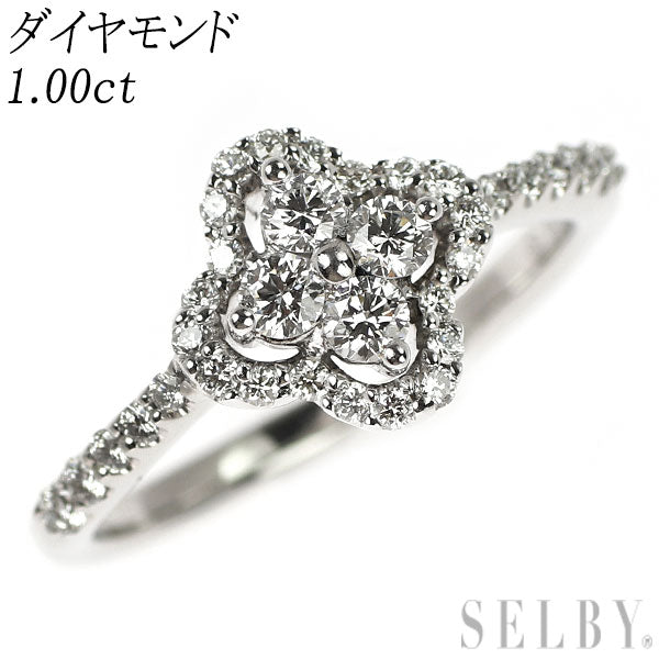 K18WG ダイヤモンド リング 1.00ct フラワー