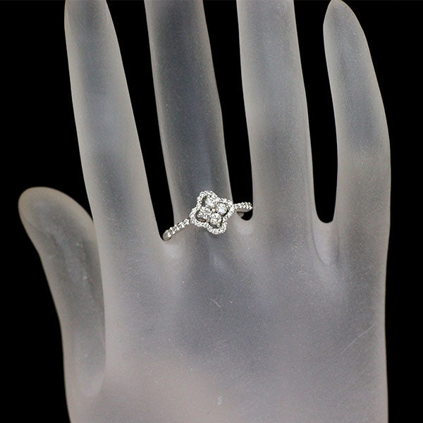 K18WG ダイヤモンド リング 1.00ct フラワー