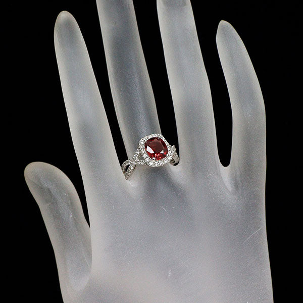 新品 Pt950 ベトナム産レッドスピネル ダイヤモンド リング 1.715ct D0.61ct 【エスコレ】