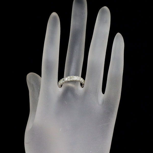 新品 Pt950 エメラルドカット/ラウンド ダイヤモンド リング 1.50ct ハーフエタニティ【エスコレ】