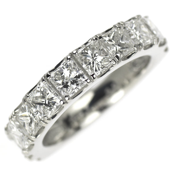 新品 Pt900 プリンセスカット ダイヤモンド リング 3.000ct E-G SI1-2 ハーフエタニティ