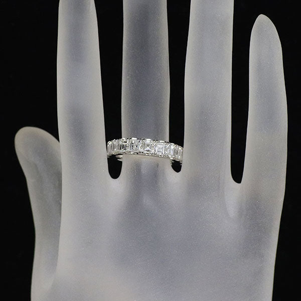 新品 Pt900 スクエアカット ダイヤモンド リング 3.007ct D-H SI1-2 ハーフエタニティ