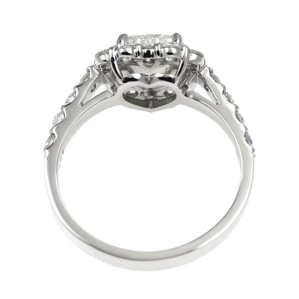 新品 Pt900 ハートシェイプ ダイヤモンド リング 1.013ct G SI2 D0.85ct
