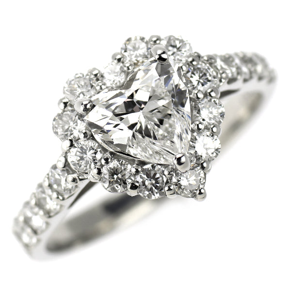 新品 Pt900 ハートシェイプ ダイヤモンド リング 1.105ct E VS1 D0.80ct