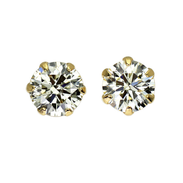 新品 K18YG ダイヤモンド ピアス 0.660ct VLY/M SI2 EXH/EX