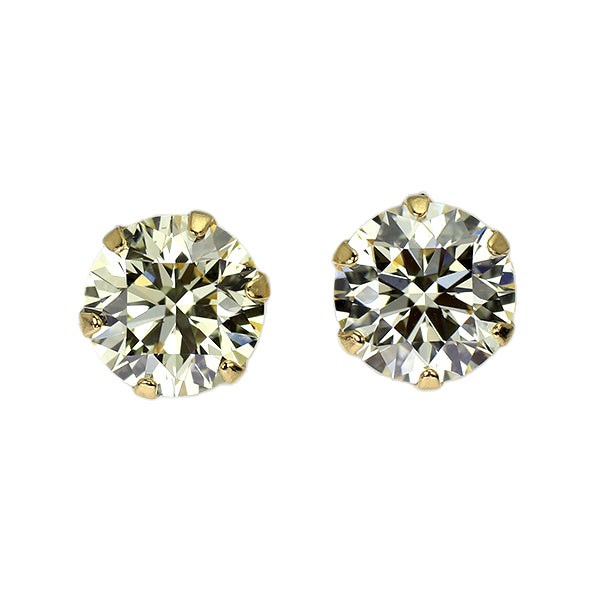 新品 K18YG ダイヤモンド ピアス 0.770ct VLY/M VS2 3EX/EXHC