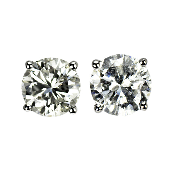 新品 Pt900 ダイヤモンド ピアス 3.303ct I/J I1 Fair