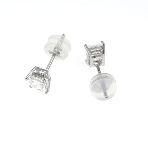 新品 Pt900 プリンセスカット ダイヤモンド ピアス 0.665ct E/F VS1