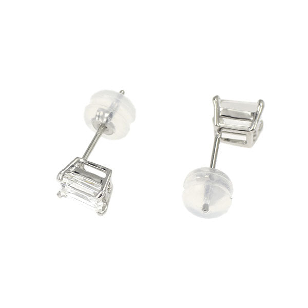 新品 Pt900 バケットカット ダイヤモンド ピアス 0.991ct F/H VS1-2